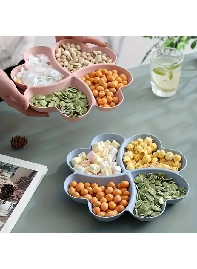 Blue Heart Shaped Four Compartment Snack Tray For Party Serving - Image 4