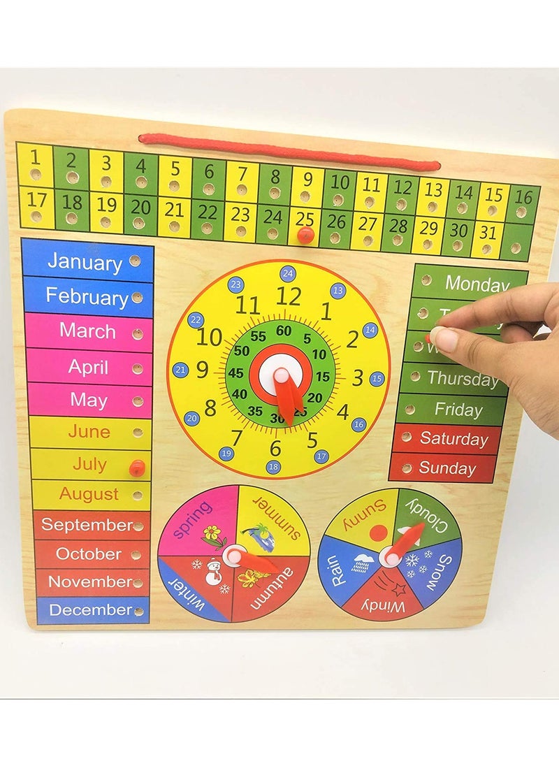 Interactive Clock for Learning Time and Calendar by As-Safwa, Multicolor, W17-4