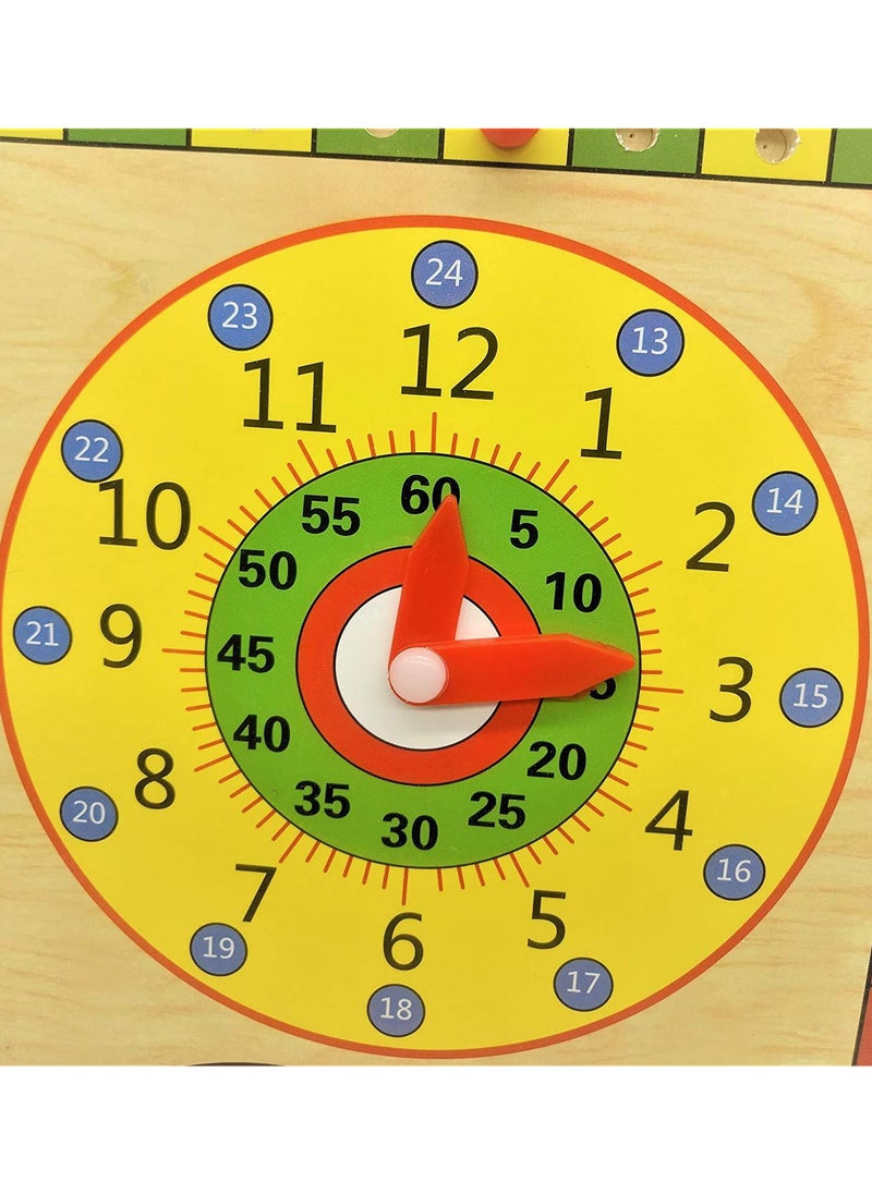 Interactive Clock for Learning Time and Calendar by As-Safwa, Multicolor, W17-4