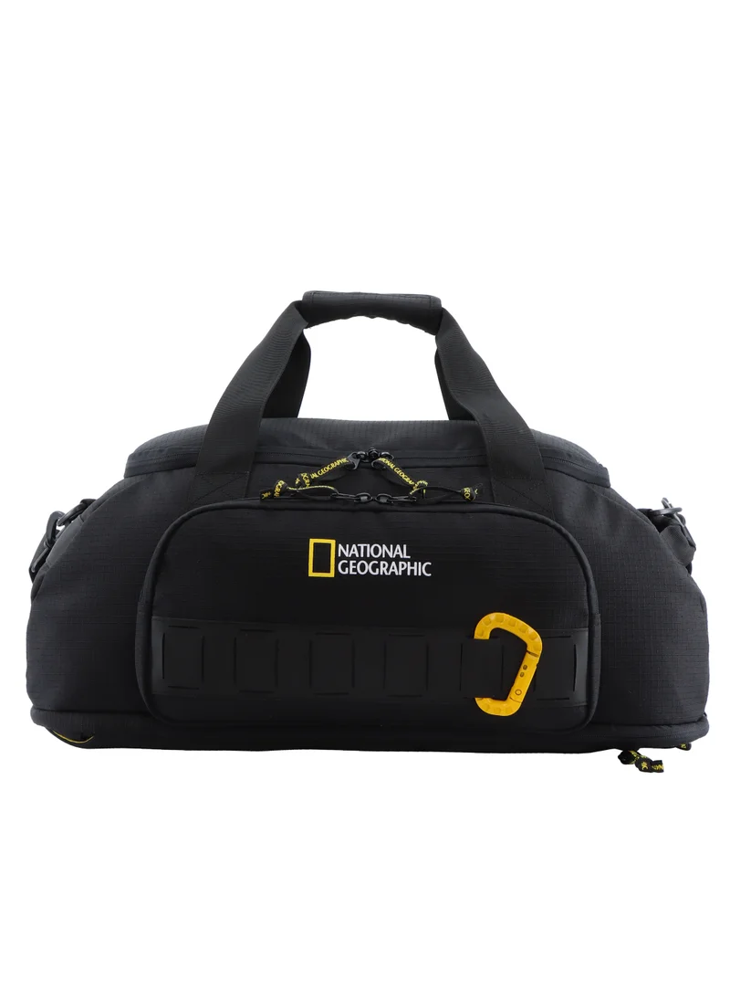 NATIONAL GEOGRAPHIC National Geographic Explorer III RPET  3 Way Travel Bag Black For Men And Women, Durable Water Resistant Padded Laptop Tablet Pocket Travel Backpack Convertible Duffel Bag Into Backpack