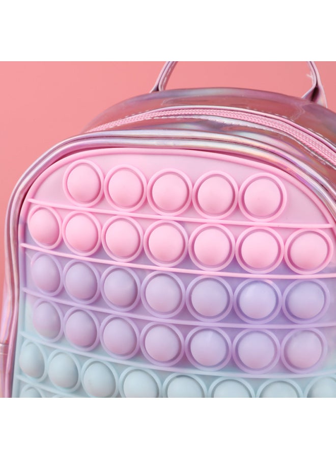 Spot Silicone Backpack Children's Educational Decompression Toy Schoolbag Bubble Pinch Le Rodent Killer Pioneer Backpack-Color:Small Bag Style Eight 16*19  - Image 4