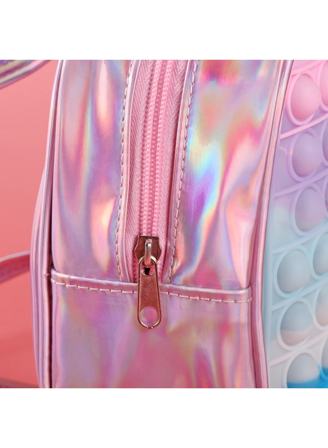 Spot Silicone Backpack Children's Educational Decompression Toy Schoolbag Bubble Pinch Le Rodent Killer Pioneer Backpack-Color:Small Bag Style Eight 16*19  - Image 5