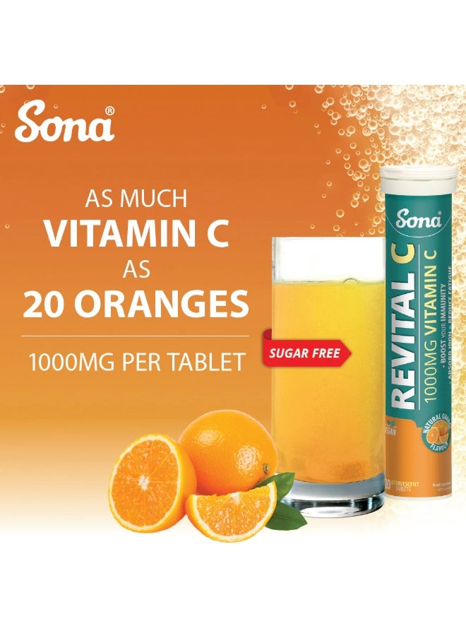Sona Revit C 1000mg – High-Potency Vitamin C Orange Flavour, Global Best Seller 20S - Image 1
