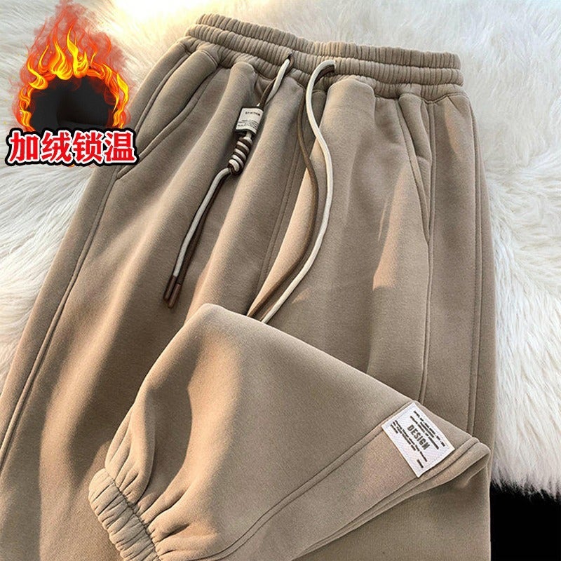 Children'S Fleece-Lined Pants Thickened Pants Fleece-Lined Winter New Boys' Warm Pants Baby'S Outer Wear Sweatpants Children'S Pants Children'S Wear - Image 1