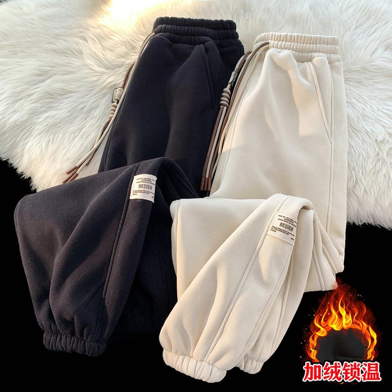 Children'S Fleece-Lined Pants Thickened Pants Fleece-Lined Winter New Boys' Warm Pants Baby'S Outer Wear Sweatpants Children'S Pants Children'S Wear - Image 4