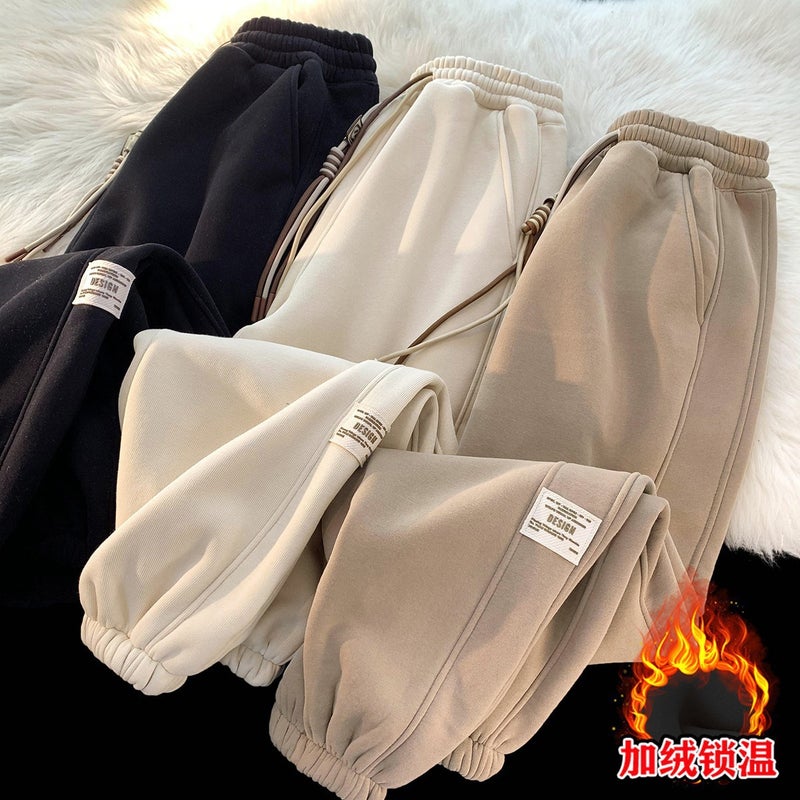 Children'S Fleece-Lined Pants Thickened Pants Fleece-Lined Winter New Boys' Warm Pants Baby'S Outer Wear Sweatpants Children'S Pants Children'S Wear - Image 2
