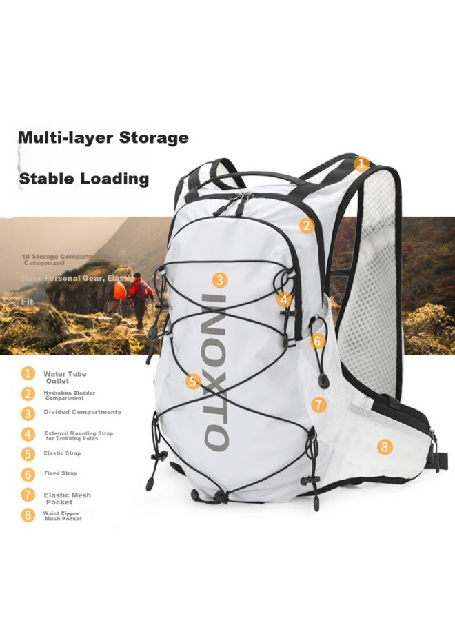 Inoxto Eagle 12l Outdoor Backpack - Multifunctional Casual Hiking Travel Cycling Off-road Double Shoulder Bag 576 White - Image 3