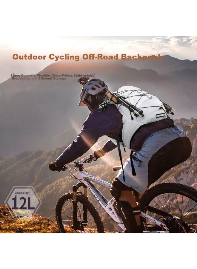 Inoxto Eagle 12l Outdoor Backpack - Multifunctional Casual Hiking Travel Cycling Off-road Double Shoulder Bag 576 White - Image 2