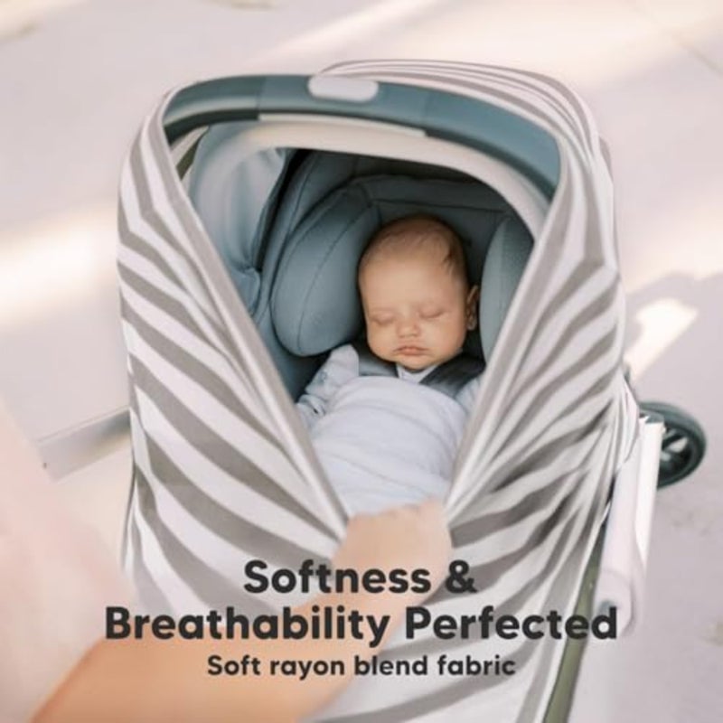 Car Seat Covers for Babies, Nursing Covers for Breastfeeding, Breathable, UV Protection Infant Stroller Canopy, Privacy Shield, Soft, Adjustable Nursing Privacy Cover - Image 3