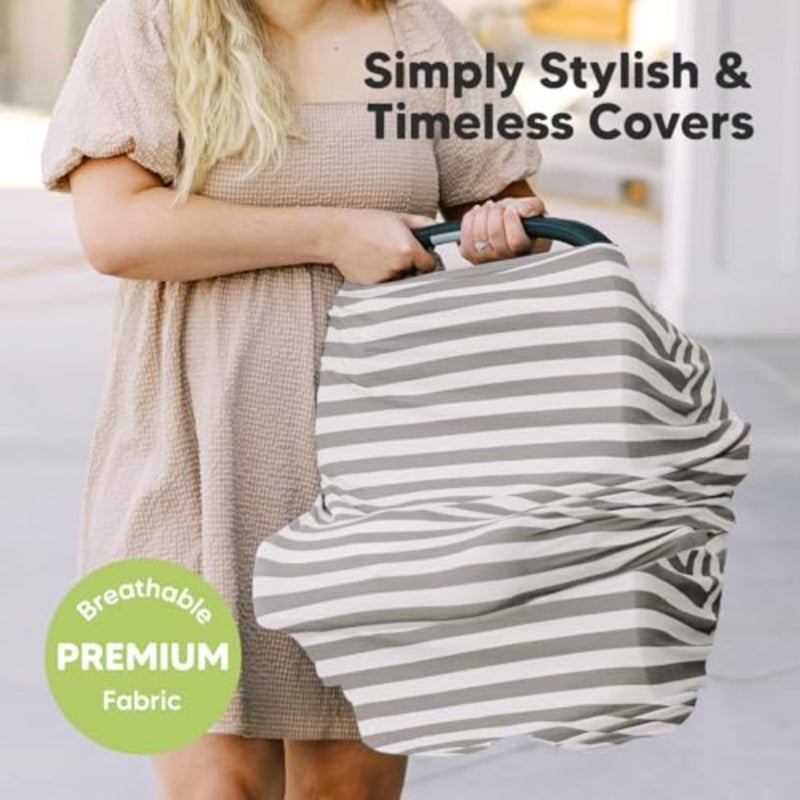 Car Seat Covers for Babies, Nursing Covers for Breastfeeding, Breathable, UV Protection Infant Stroller Canopy, Privacy Shield, Soft, Adjustable Nursing Privacy Cover - Image 2