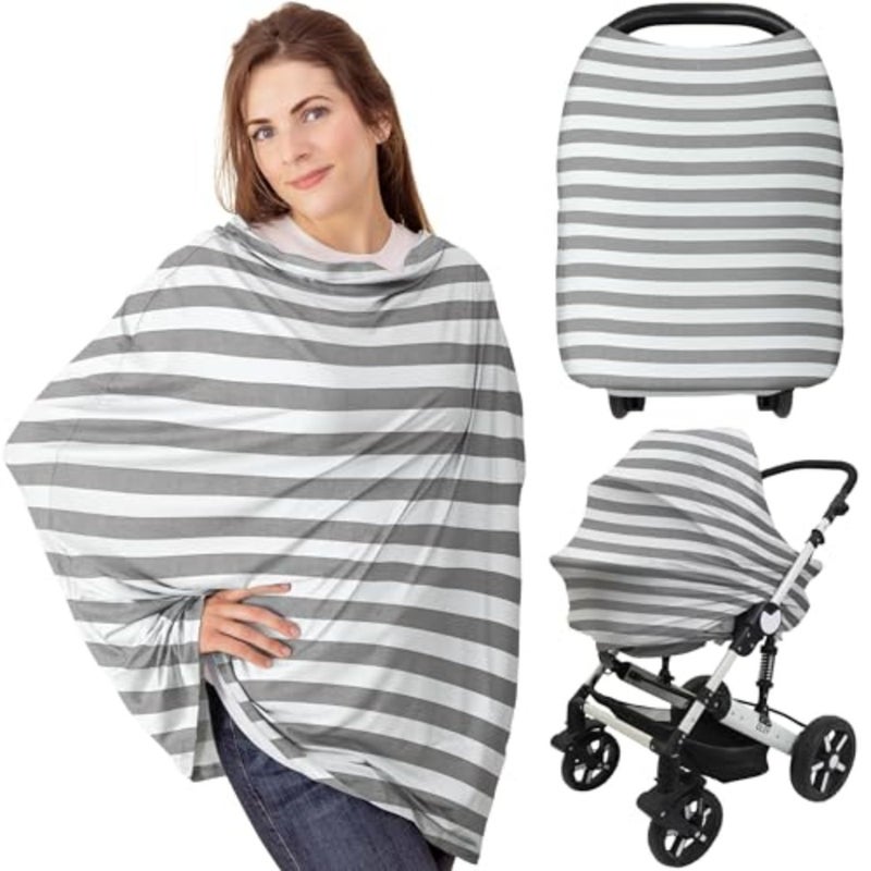 Car Seat Covers for Babies, Nursing Covers for Breastfeeding, Breathable, UV Protection Infant Stroller Canopy, Privacy Shield, Soft, Adjustable Nursing Privacy Cover - Image 1