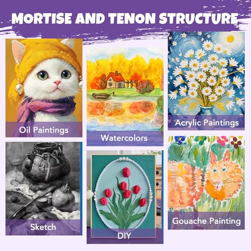 ESRICH Stretched Canvas for Painting 16x20 Inch, 12Pack Large Canvas for Painting, Primed Acid-Free Cotton Blank Canvases, Art Paint Canvases for Oil Paint,Watercolor,Acrylic Paint,Gouache and Tempera - Image 5