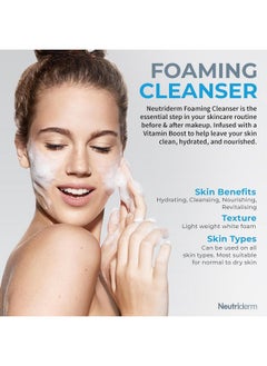 Neutriderm NEUTRIDERM Foaming Cleanser - Hydrating Face Wash with Niacinamide, Panthenol and Vitamin C, Removes Makeup, Deep Cleans Pores, Gently Brightens and Refreshes for All Skin Types, 150ml / 5 fl oz  - Image 3