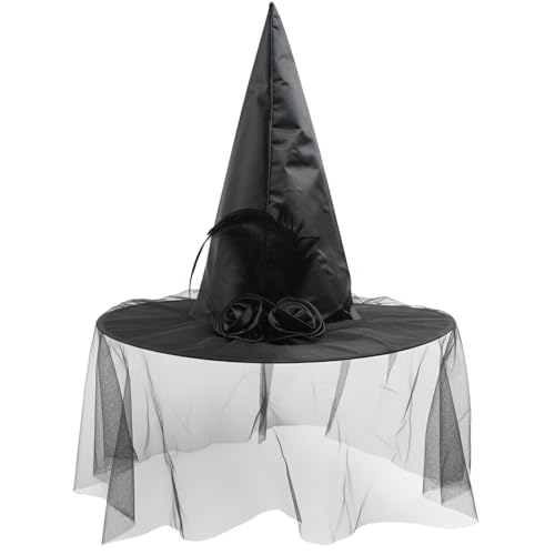 Auerllcy Halloween Witch Hat Costume Accessory Women Hats for Halloween Party Cosplay (Black) - Image 1