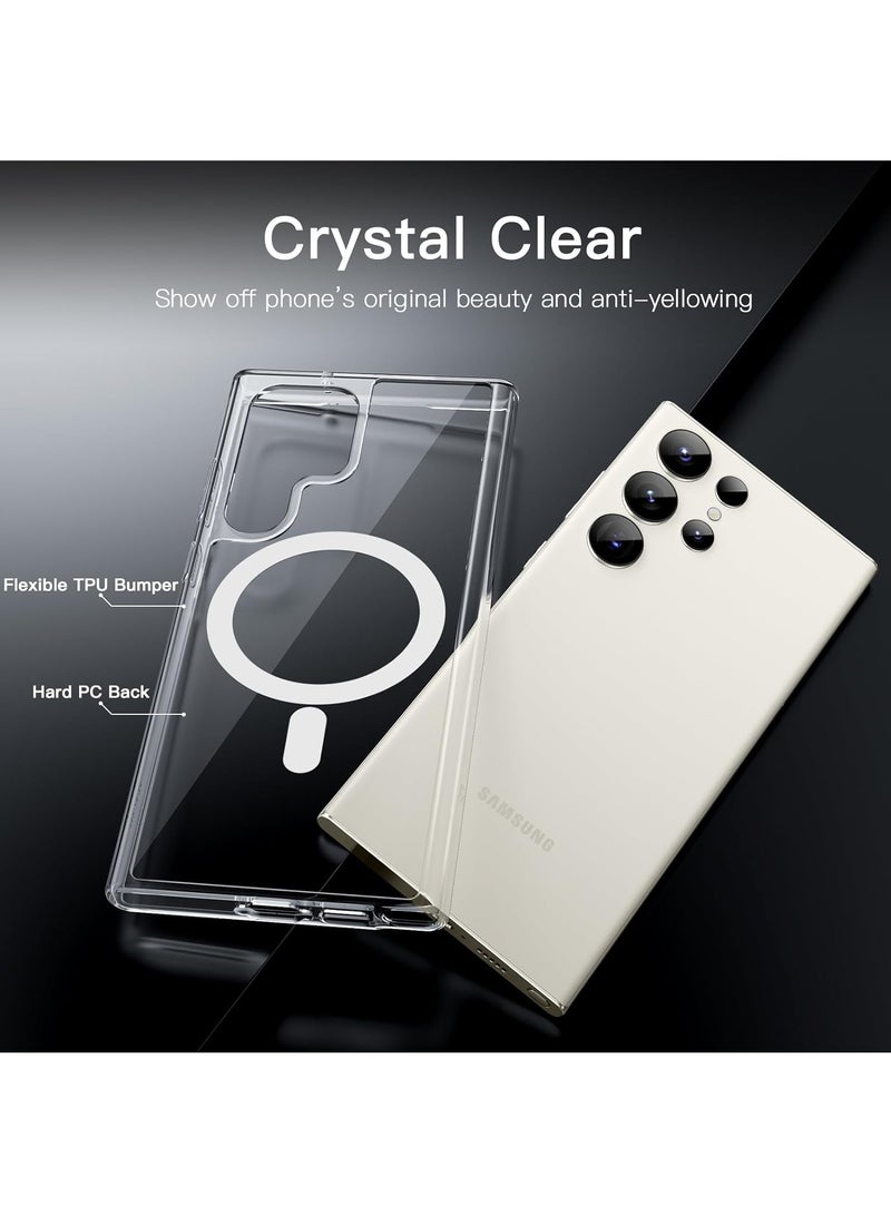 DUSALA Magnetic Case for Samsung Galaxy S23 Ultra 6.8-Inch, Compatible with MagSafe, Shockproof Protective Phone Cover, Non-Yellowing Hard Clear PC Back (Clear) - Image 3