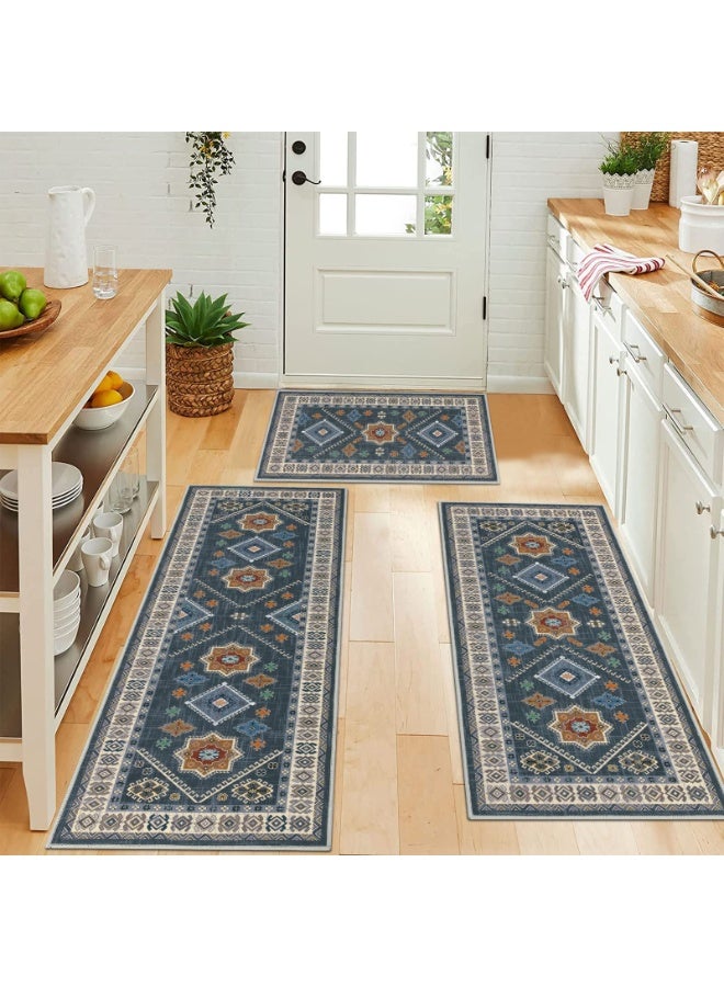 اكسيسن بوهو سجاد مطبخ 3 أطقم، سجاد وحصائر مطبخ مانعة للانزلاق قابلة للغسل، للمطبخ، أمام الحوض، المدخل، الغسيل، ديكور المنزل （40*60 سم + 50*80 سم + 50*120 سم） - Image 3