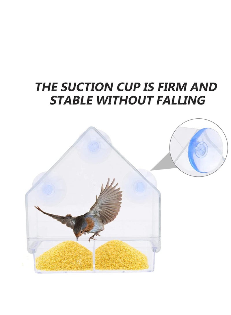 Zikra Clear Bird Feeder Window Bird Feeder Hanging Peanut Wreath Bird Feeder Wild Bird Feeder Best for Wild Birds, Easy to Clean, for Outdoor Garden Window White - Image 2