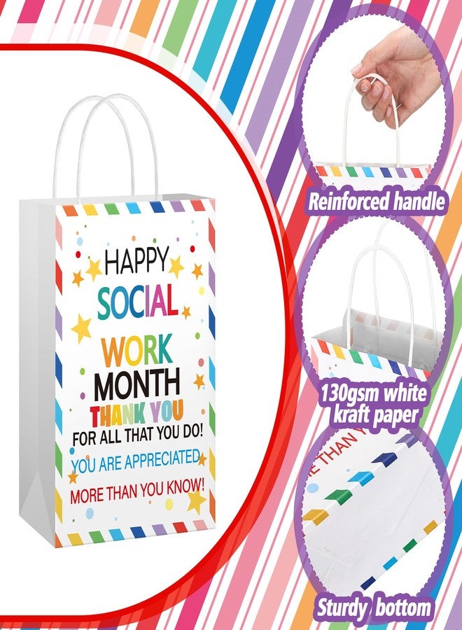 Gilprop 24 Pcs Social Work Month Appreciation Gifts Bags Bulk Double Sided Designs Treat Candy Goodie Bags Gift Wrapping for Social Workers Month Party Favors Volunteer Graduation Travel Gifts - Image 3