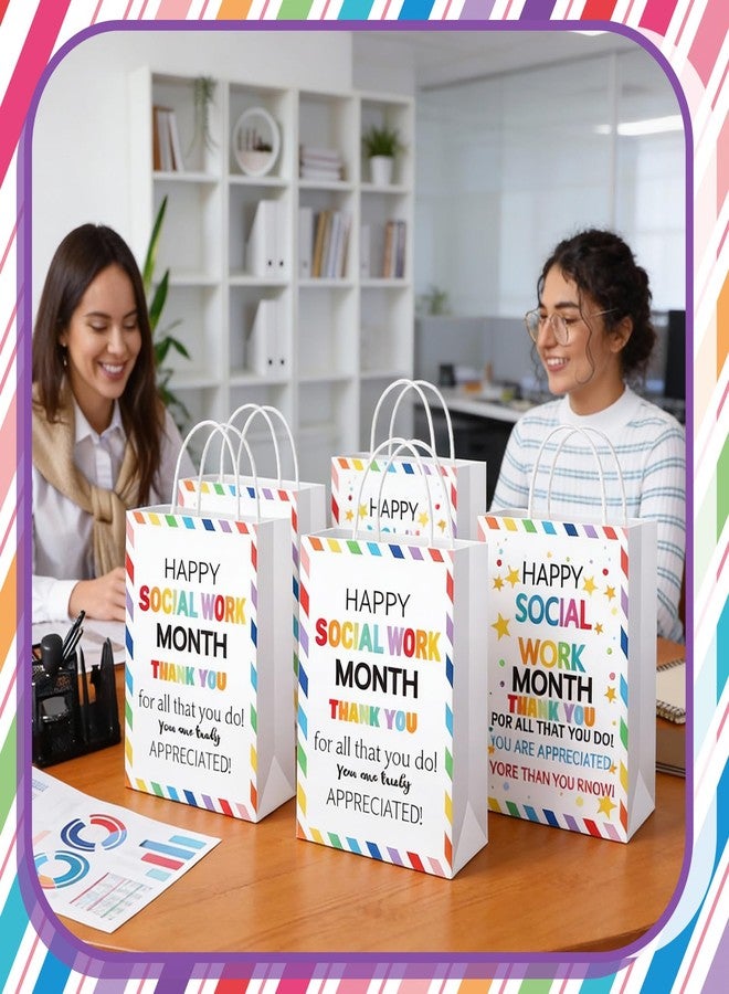 Gilprop 24 Pcs Social Work Month Appreciation Gifts Bags Bulk Double Sided Designs Treat Candy Goodie Bags Gift Wrapping for Social Workers Month Party Favors Volunteer Graduation Travel Gifts - Image 5