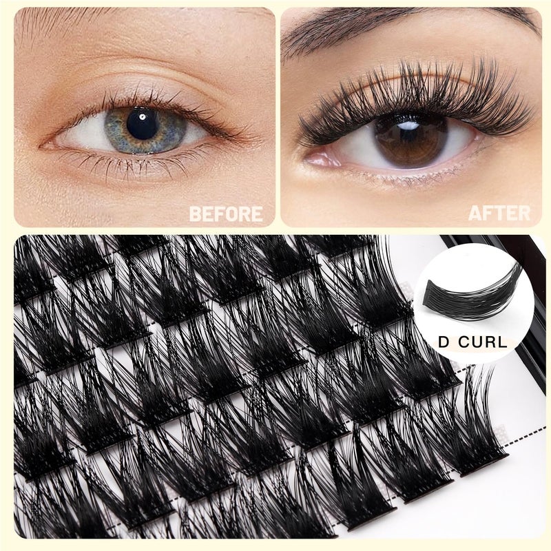 Vayator False Eyelash, Wide Cluster D Curl Individual Eyelashes Extension, 120pcs Per Pack, Various Lengths, Soft, Comfortable, Cruelty Free, Synthetic - Image 3