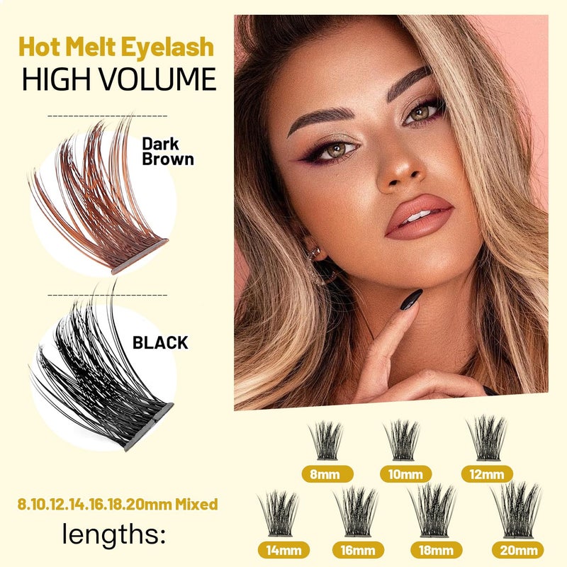 Vayator False Eyelash, Wide Cluster D Curl Individual Eyelashes Extension, 120pcs Per Pack, Various Lengths, Soft, Comfortable, Cruelty Free, Synthetic - Image 4