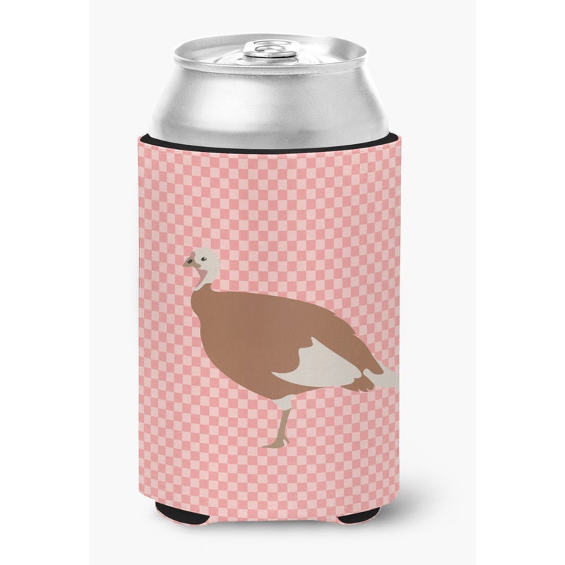 Caroline's Treasures ""Caroline's Treasures Jersey Buff Turkey Hen Pink Check Decorative Can Hugger  Multicolor""