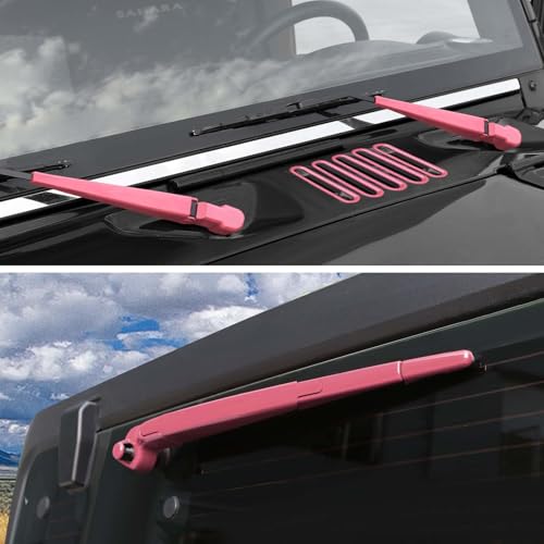 JeCar 10pcs Pink Windshield Wiper Covers Trim Kit for 20072018 Jeep Wrangler JK Exterior Accessories - Image 1