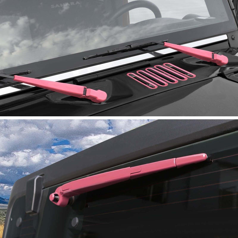 JeCar 10pcs Pink Windshield Wiper Covers Trim Kit for 20072018 Jeep Wrangler JK Exterior Accessories - Image 2