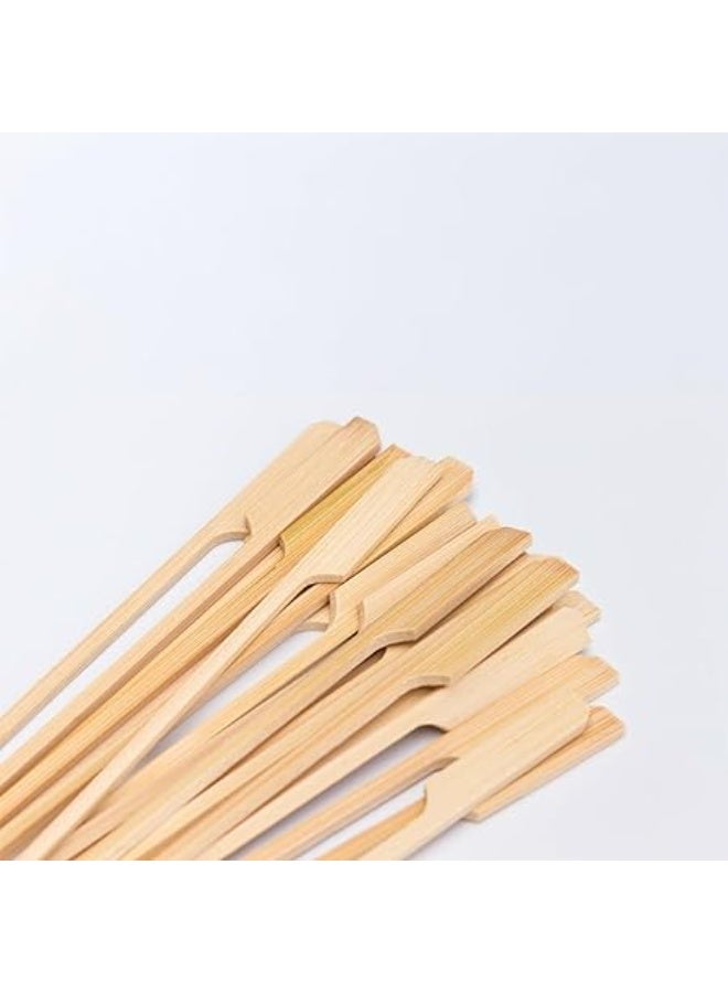 IDEAL PACK Bamboo Paddle Skewers – 9 cm | Pack of 100 | Premium Eco-Friendly Disposable Sticks for BBQ, Marshmallows, Fruit, Cheese, Appetizers & Cocktail Garnishes - Image 1