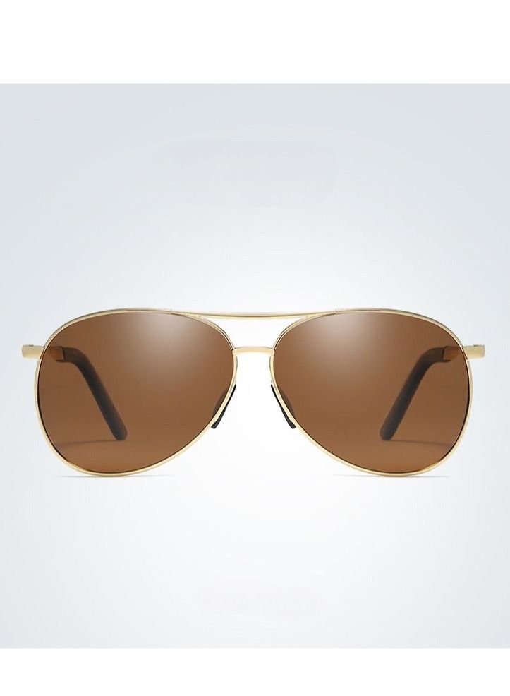 HDCRAFTER Men's Full Frame Polarized UV400 Pilot Frame Sunglasses - Image 2