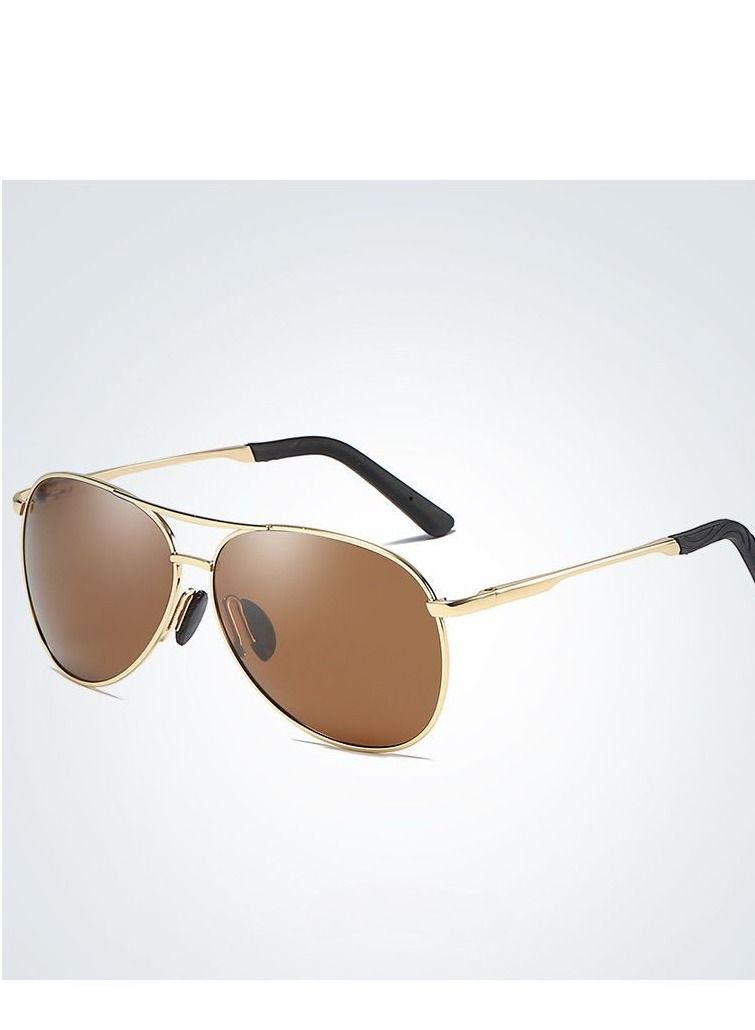 HDCRAFTER Men's Full Frame Polarized UV400 Pilot Frame Sunglasses - Image 3