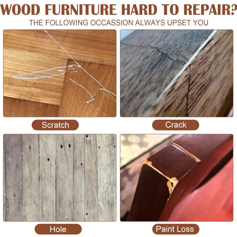 SEISSO 12 Colors Furniture Wood Floor Repair Kit, Furniture Touch Up Kit Cover Wood Furniture Scratch Restorer Filler for Table, Door, Desk, Cabinet - Image 2