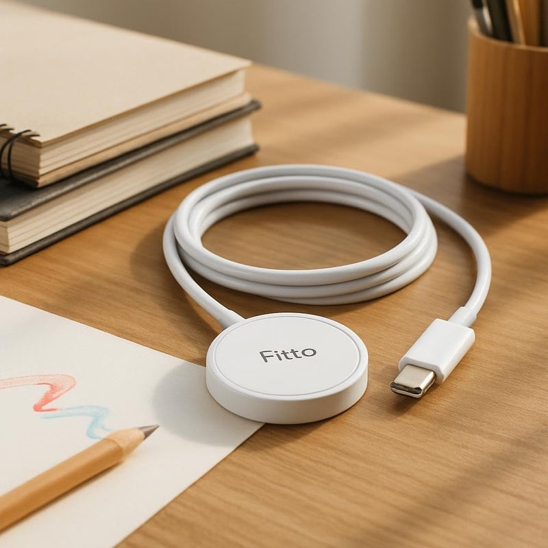 Fitto Magnetic Fast Wireless Charger to TYPE C Cable 1m USB-C Mobile Charging Cable - Image 2