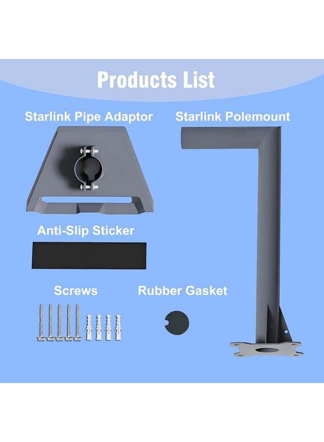 Starlink Gen 3 (V3) Standard Long Wall Mount Kit with Pipe Adapter - Image 2