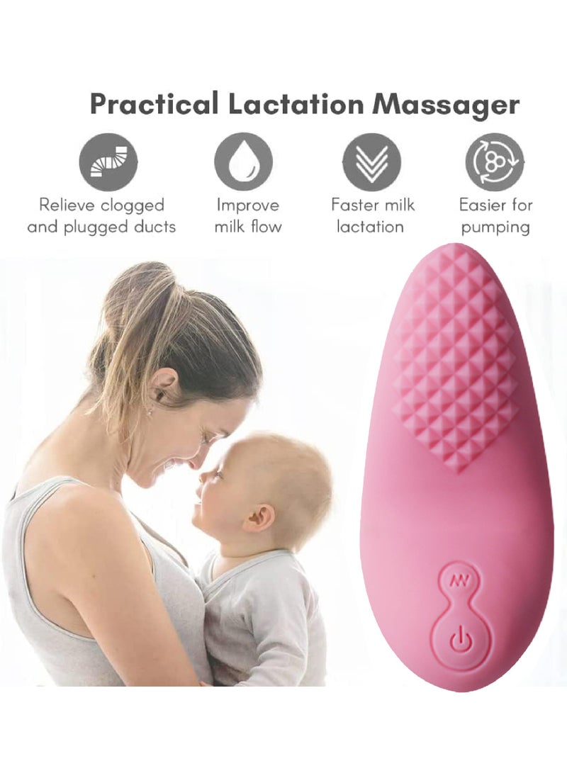 Warming Lactation Massager 2-in-1, Soft Breast Massager for Breastfeeding, Heat + Vibration Adjustable for Clogged Ducts, Improve Milk Flow, Engorgement - Image 3