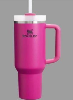 H2.0 Tumbler with Handle & Straw 40 oz | Twist-On 3-Way Lid | Cupholder Compatible for Travel | Insulated Stainless Steel Cup | BPA-Free | Fuchsia – Keeps Drinks Hot & Cold for Hours, Durable & Portable