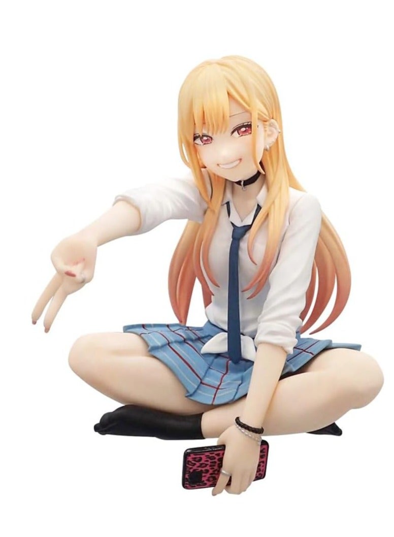 Anime My Dress Up Darling Figure Kitagawa Marin Figurine Manga Character Kitagawa Marin Statue 10cm PVC School Uniform Style Sitting Model Desktop Decoration Collectible for Fans  - Image 1