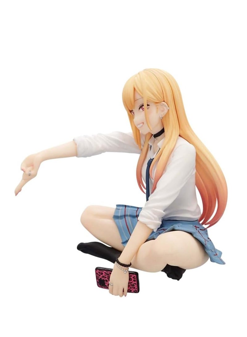 Anime My Dress Up Darling Figure Kitagawa Marin Figurine Manga Character Kitagawa Marin Statue 10cm PVC School Uniform Style Sitting Model Desktop Decoration Collectible for Fans  - Image 4