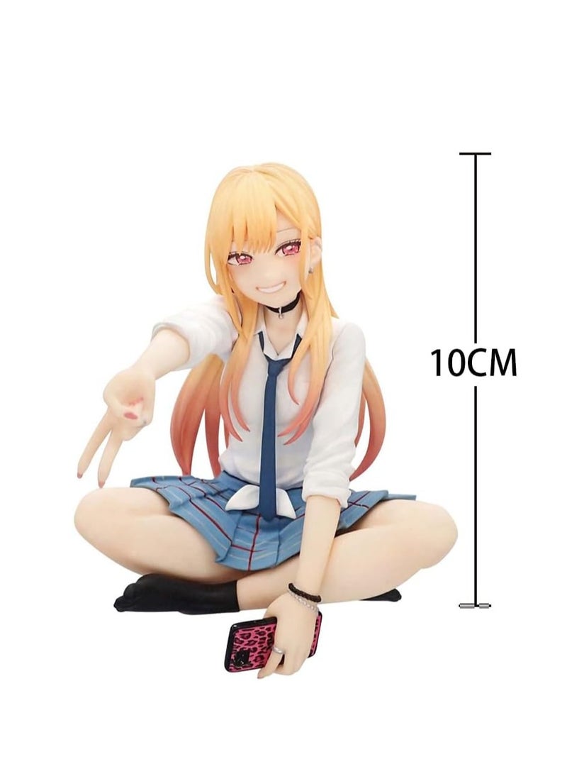 Anime My Dress Up Darling Figure Kitagawa Marin Figurine Manga Character Kitagawa Marin Statue 10cm PVC School Uniform Style Sitting Model Desktop Decoration Collectible for Fans  - Image 5