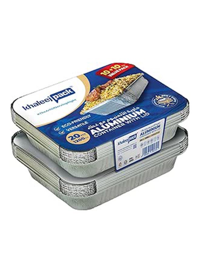 Khaleej Pack Super saver Aluminium container 1200ml Pack of 20 Pcs - Special Offer Combo Pack - 83120 - Image 1