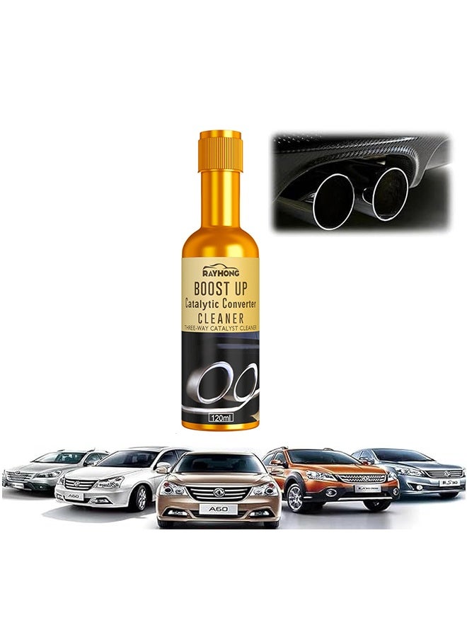 RAYHONG Boost Up Catalytic Converter  Cleaner 120ml, Instant Car Exhaust Handy Cleaner, Catalytic Converter Cleaner, Auto Parts Engine Boost Up Cleaner, Oil Engine Treatment, Fuel Injectors Cleaner. - Image 1