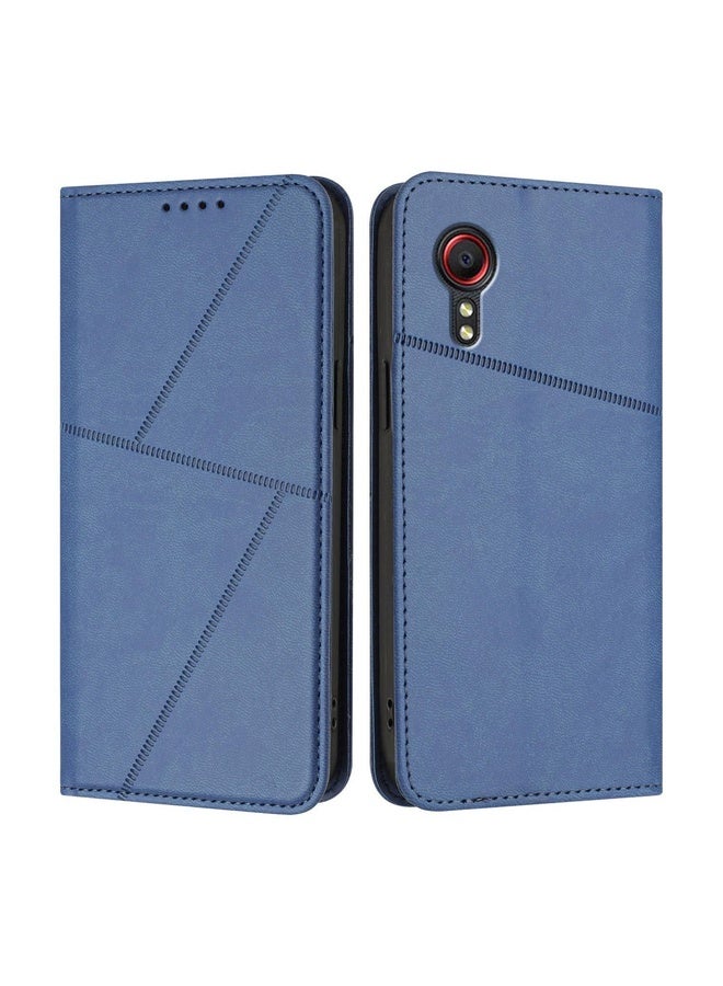 HuHa Case Cover For Samsung Galaxy XCover 5 Strong Magnetic Frosted Flip Leather Phone Case(Royal Blue) - Image 1