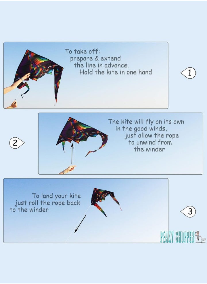 SHAPE UP Single Line Big Beautiful Kite Outdoor Flying 1.6 m 1 String Line with Handle Winder Storage Bag Pack and Go Kite Toys Sport Easy to Fly for Kids Adults  - Image 5