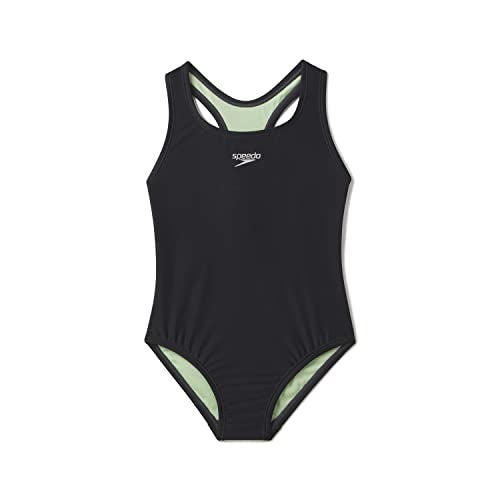 Speedo Girls' Big Kid Swimsuit One Piece Closed Racerback, 2023 Anthracite, 8 - Image 2
