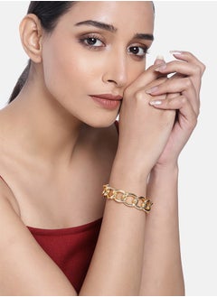 Just Peachy Just Peachy Women Gold-Plated Chain Bracelet, Elegant & Adjustable Design, Hypoallergenic & Premium Quality Gold-Plated Jewelry, Perfect for Everyday Wear or Special Occasions  - Image 2