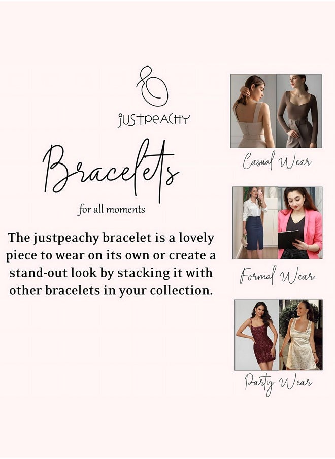 Just Peachy Just Peachy Women Gold-Plated Chain Bracelet, Elegant & Adjustable Design, Hypoallergenic & Premium Quality Gold-Plated Jewelry, Perfect for Everyday Wear or Special Occasions  - Image 5