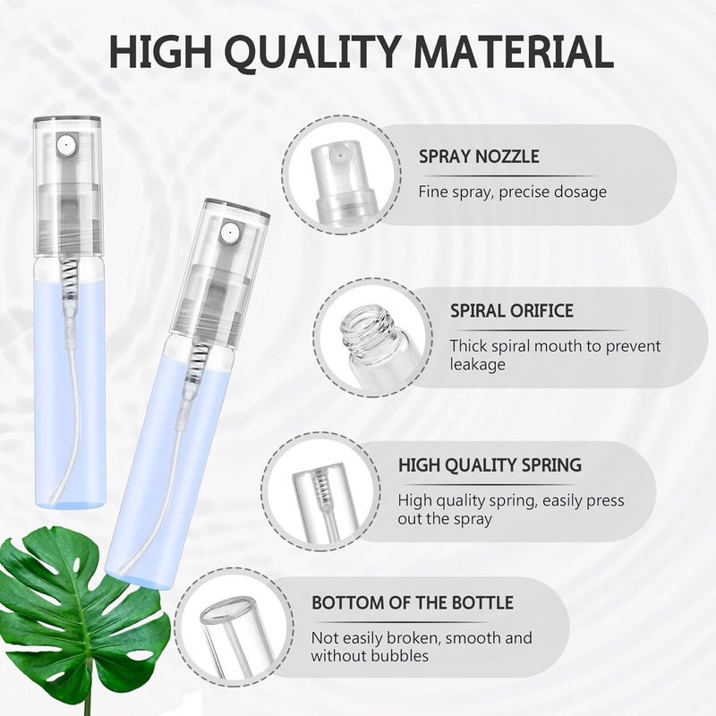 Csdtylh Mini Spray Bottles 105PCS 5ML Clear Glass Perfume Bottles Refillable Fine Mist Spray Bottles Empty Fragrance Scent Sample Spray Containers Cosmetics Make up Atomizer for Cleaning,Travel,Essential Oils - Image 3
