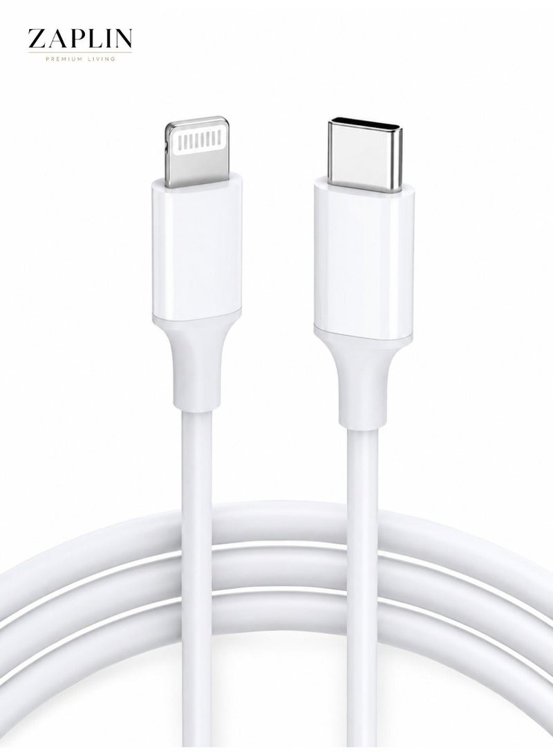 ZapLin iPhone Charger Cable 1M USB C to Lightning 20W Fast Charging for iPhone 14/13/12/11/X/8 Series iPad - Image 1