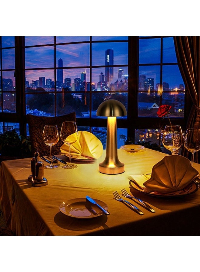 Captaintech Retro Atmosphere Mushroom Table Lamp Gold 8 x 22 x 9.5cm - Image 3