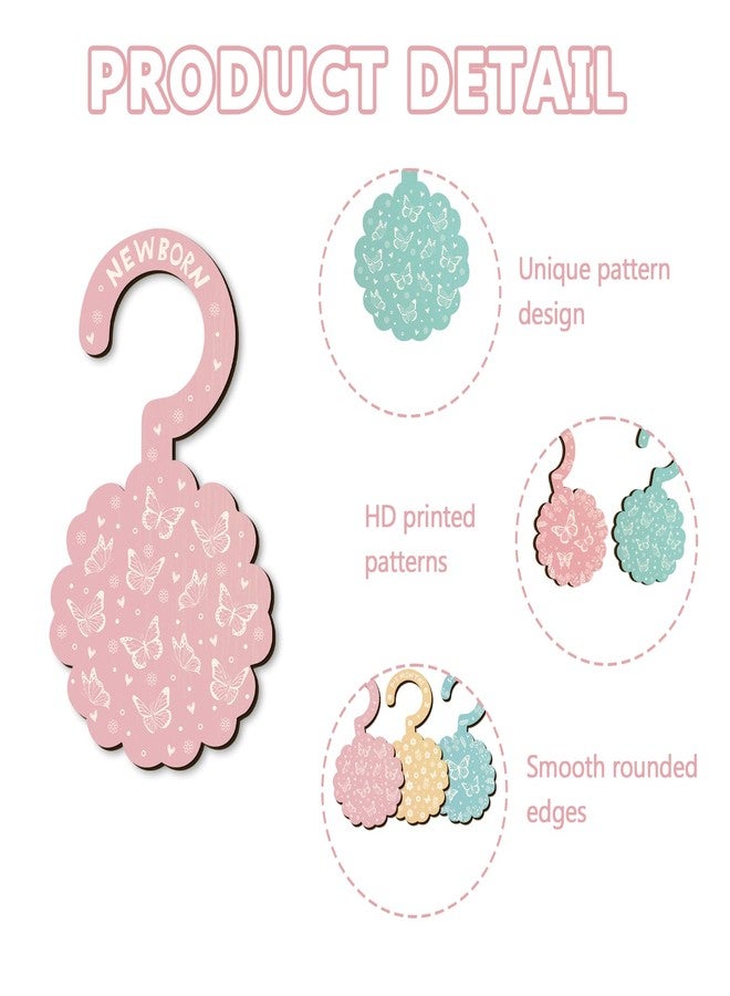 MCIAONE Baby Clothes Dividers for Closet - Set of 8 Wooden Baby Size Closet Dividers Newborn to 24 Months, Newborn Organizer for Girls, Floral Butterfly Baby Nursery Decor Kit Newborns Gift Baby Shower - Image 3